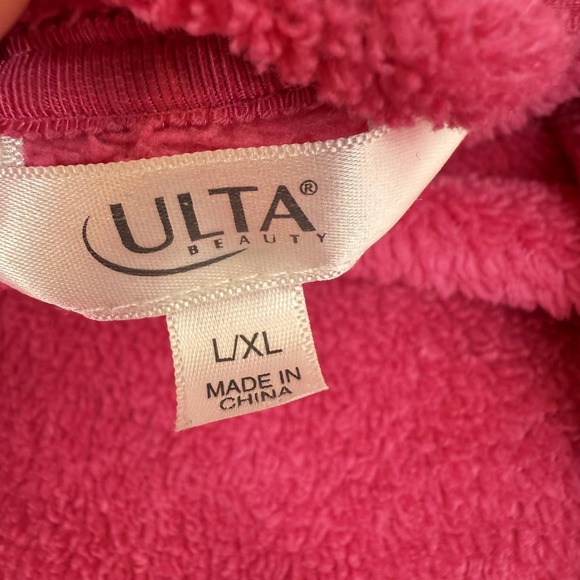 Ulta Beauty Robe Womens Large XL Plush Sequin Trim Bath Lounge Wrap Missing Belt - Picture 15 of 16